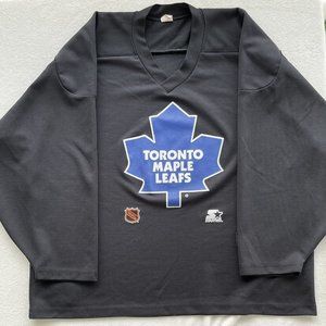 Vintage 1990’s Toronto Maple Leafs Jersey Starter Black Practice Jersey Sz XXL